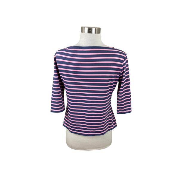 Saint James France Purple Pink Stripe Poly Elastane Top Coastal Nautical Size S - Picture 3 of 4
